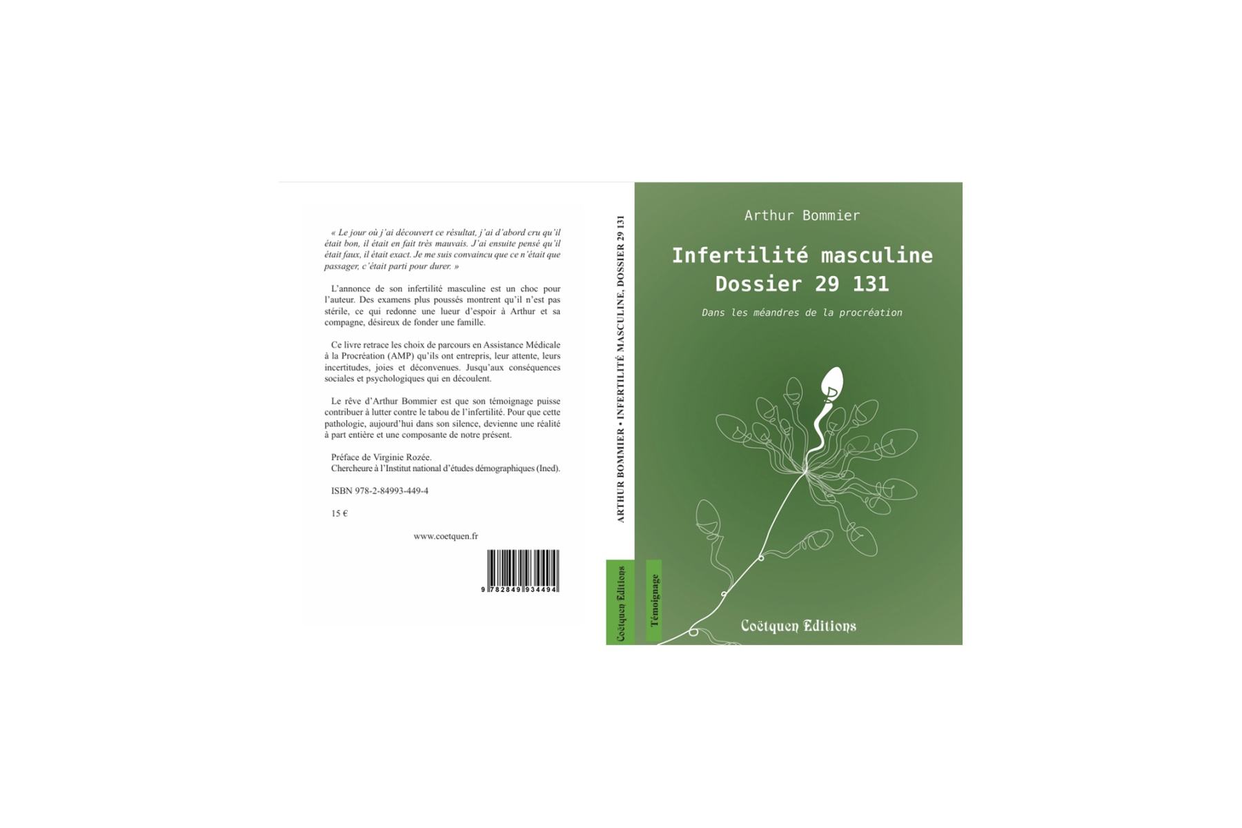 Livre témoignage : Infertilité Masculine, Dossier 29 131 – Arthur Bommier
